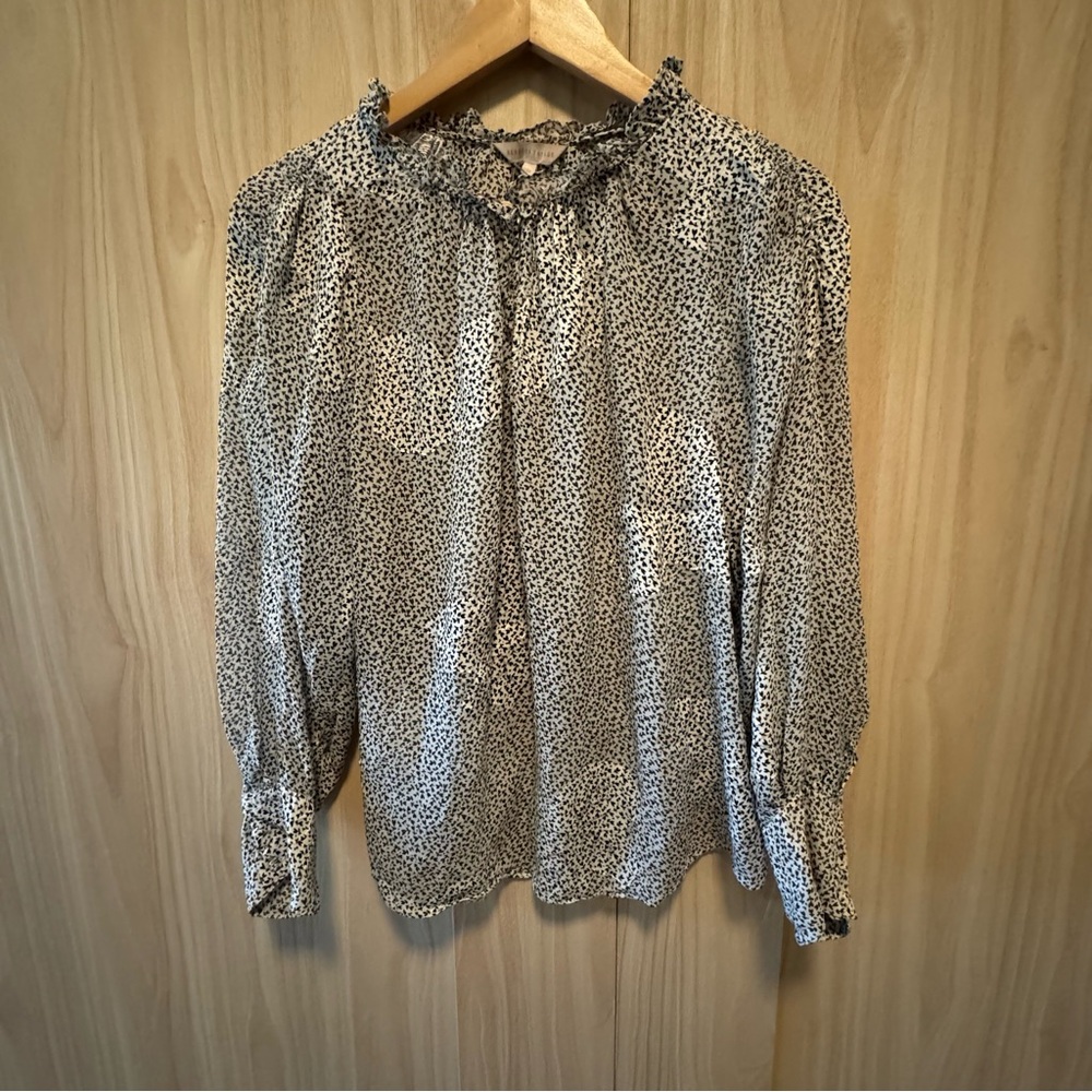 Rebecca Taylor Breezy Sheer Black and White Blouse